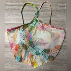 Abstract Multicolor Spaghetti-Strap Tank Top